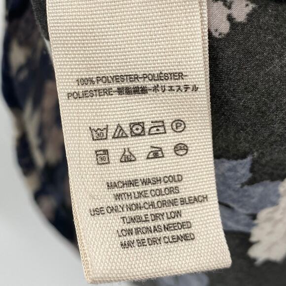 Free People Parker Mini Dress Floral Sunflower Print Long Sleeve Black Blue 6 - Picture 9 of 9